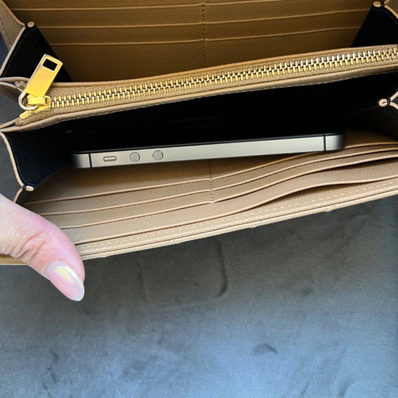 Beige Saint Laurent Cassandre Envelope Flap Wallet on Chain - Picture 4 of 15